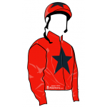 ROJO CON ESTRELLA NEGRA, MANGAS ROJAS, CASCO ROJO CON  ESTRELLA NEGRA