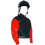 NEGRO, MANGFAS ROJAS, CASCO NEGRO