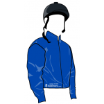 AZUL , MANGAS AZULES, CASCO NEGRO