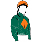 VERDE CON ROMBO NARANJA, MANGAS VERDES, CASCO NARANJA
