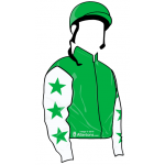 VERDE, MANGAS BLANCAS CON ESTRELLAS VERDES, CASCO VERDE
