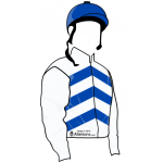 BLANCO CON GALONES AZULES, MANGAS BLANCAS, CASCO AZUL